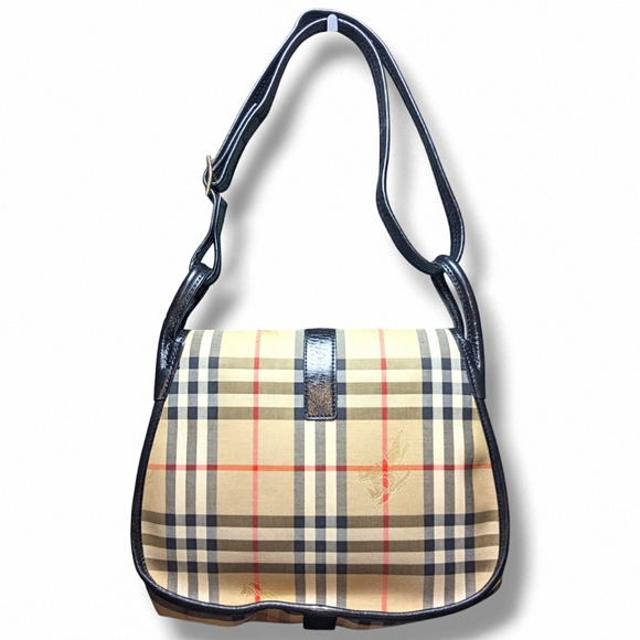 Burberrys | Vintage Horseferry Half Moon Nova Check Shoulder Bag - Picture 3 of 9